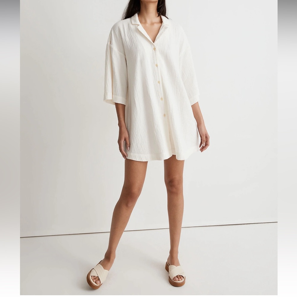 Madewell NWT Crinkle Cotton Cover-Up Mini
Shirtdress